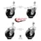 Service Caster 4 Inch Phenolic Swivel 12mm Threaded Stem Caster Total Lock Brake SCC, 2PK SCC-TSTTL20S414-PHR-M1215-2-S-2 - alternate 1